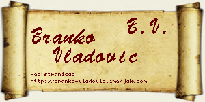 Branko Vladović vizit kartica